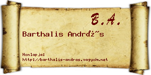 Barthalis András névjegykártya
